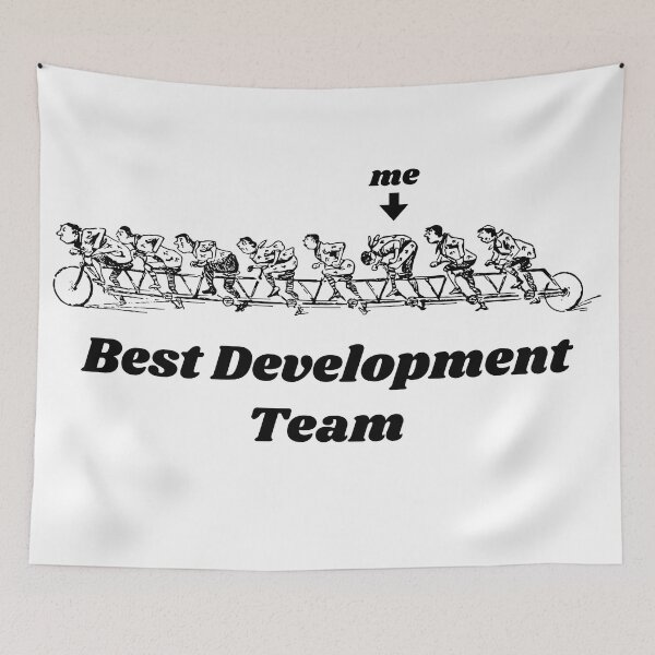 Item preview, 'Best Development Team'  Tandem Bicycle Design - Retro Illustration Design for T-shirts, mugs, phone cases and other accessories designed and sold by Ridiculam Toga.