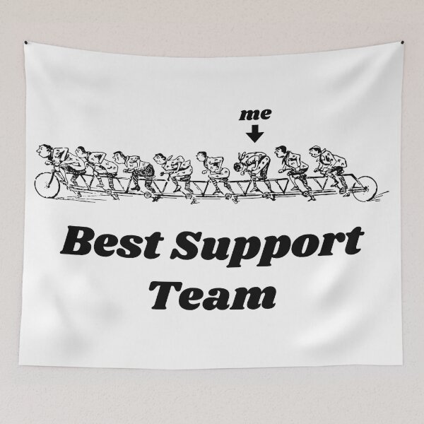 Item preview, 'Best Support Team'  Tandem Bicycle Design - Retro Illustration Design for T-shirts, mugs, phone cases and other accessories designed and sold by Ridiculam Toga.