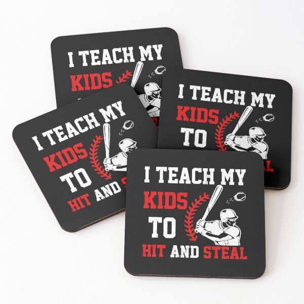 Item preview, I Teach My Kids to Hit And Steal Funny Father's Day Baseball Dad designed and sold by Helbon-art.