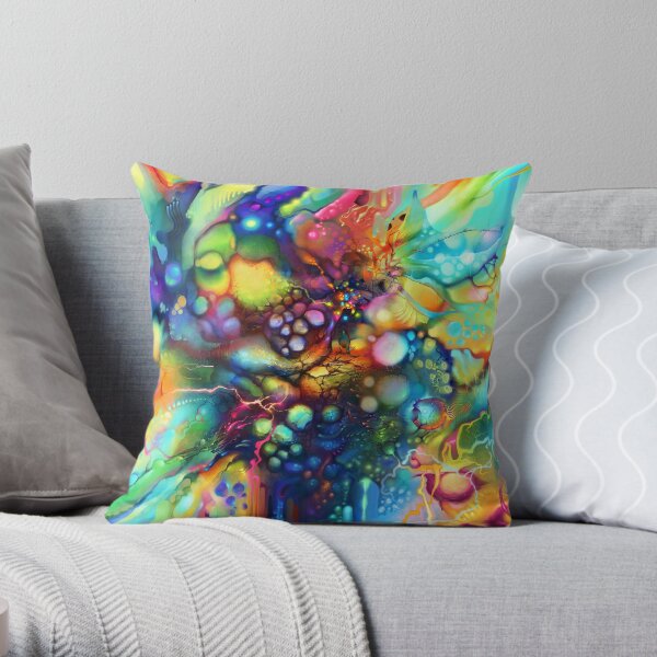 Post Mental Stains - Digital Painting Throw Pillow