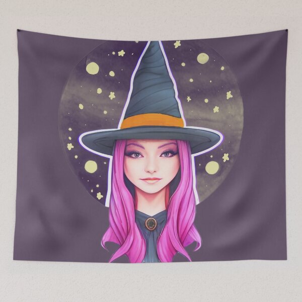Item preview, Pretty Pink Haired Witch designed and sold by HailHecate.