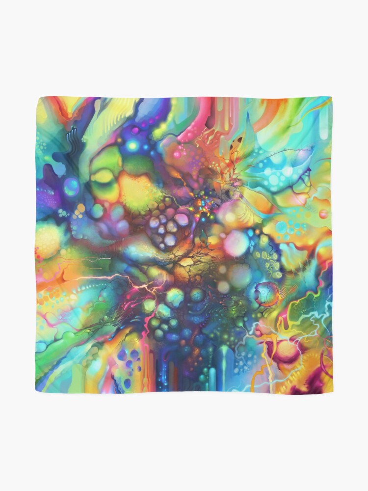 Alternate view of Post Mental Stains - Digital Painting Scarf