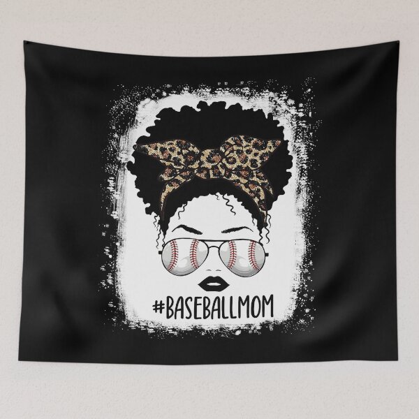 Item preview, Messy Bun African American Baseball Mom designed and sold by Helbon-art.