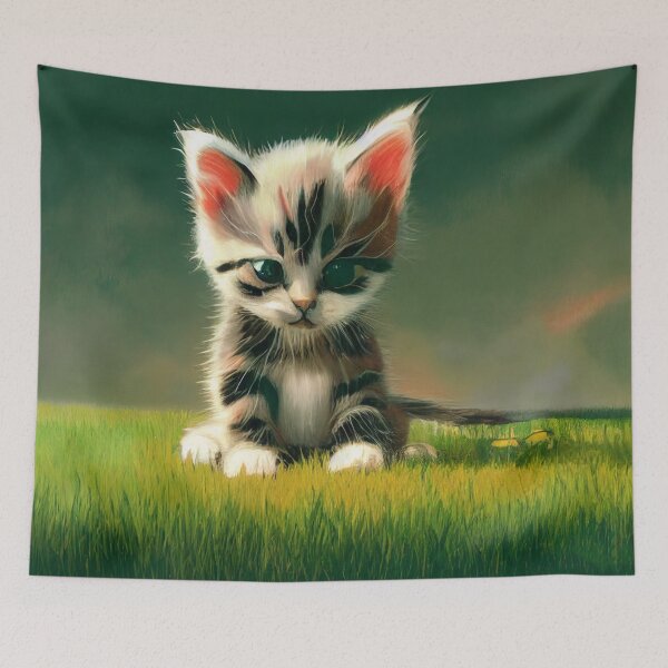Item preview, kitten-on-grass-1 designed and sold by Kirollos9.