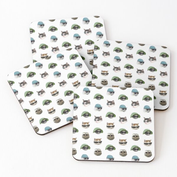 Item preview, Cats Wearing Sunglasses Pattern (White) designed and sold by cat-reactions.