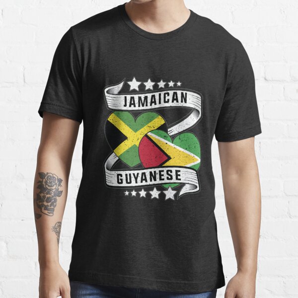 Jamaican Guyanese Flag Shirt Half Guyanese And Half Jamaican T Shirt For Sale By Davinccidz