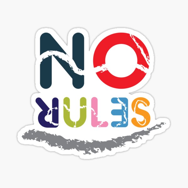 "Colored No Rules sign " Sticker for Sale by photonxt Redbubble