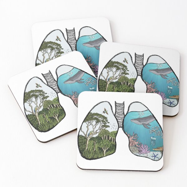 Item preview, BREATHE - fill your lungs, one from the trees, one from the seas designed and sold by Nautilus Design Co.