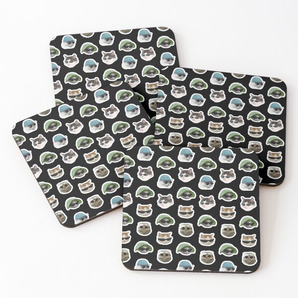 Item preview, Cats Wearing Sunglasses Pattern (White Outlines) designed and sold by cat-reactions.