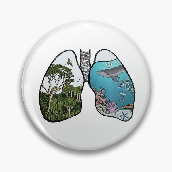 Item preview, BREATHE - fill your lungs, one from the trees, one from the seas designed and sold by Nautilus Design Co.