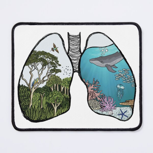 Item preview, BREATHE - fill your lungs, one from the trees, one from the seas designed and sold by Nautilus Design Co.