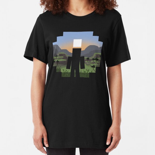Minecraft Landscape Slim Fit T-Shirt