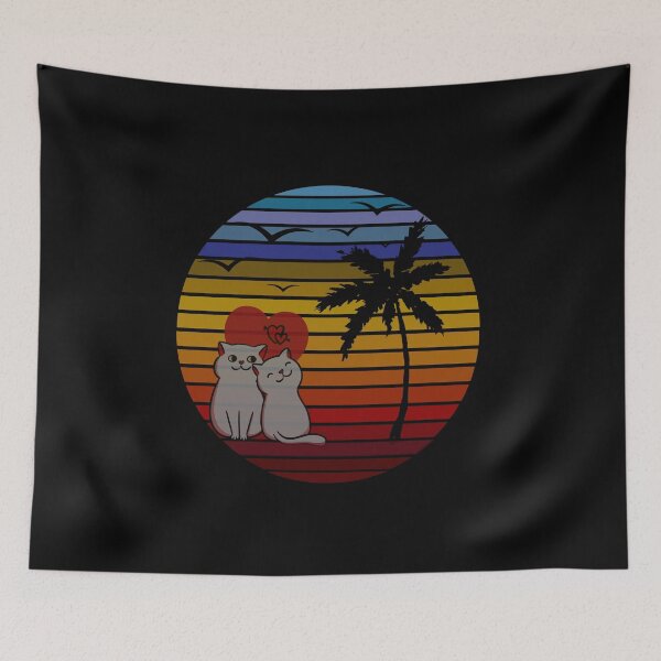 Item preview, cute cat vintage retro style| cats lovers| cats lover,cat retro vintage sunset rainbow| designed and sold by MrDomStore.