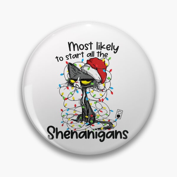 Item preview, Most Likely To Start All The Shenanigans Funny Cat Christmas T-Shirt designed and sold by Francois-Lemann.