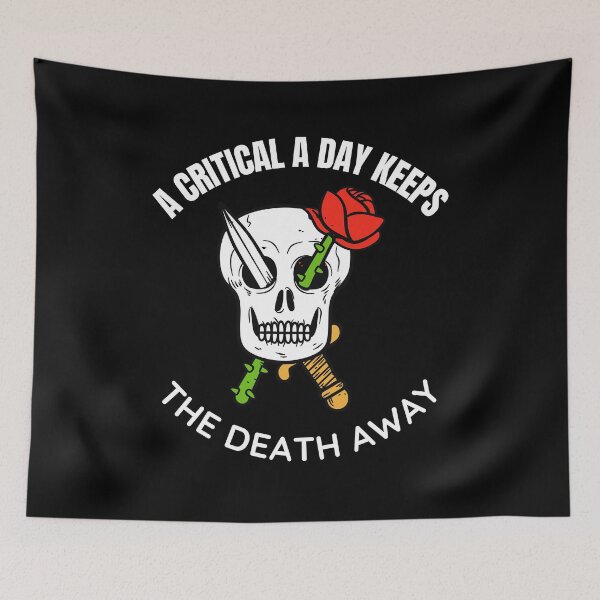 Item preview, A Critical A Day Keeps The Death Away | Skull Rose designed and sold by BopleDesigns.