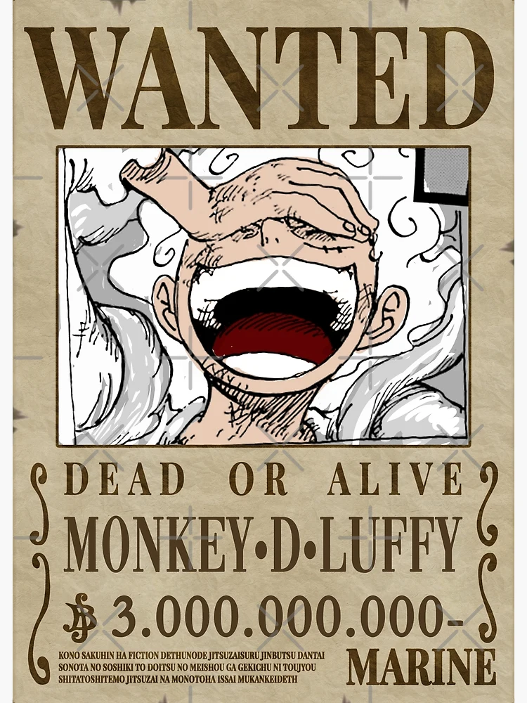 Affiche Avis de Recherche LUFFY prime 3 milliards, One Piece