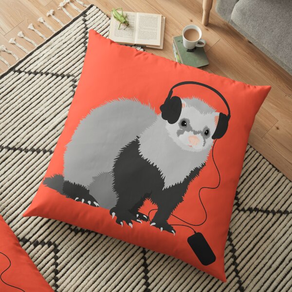 Funny Musical Ferret Floor Pillow