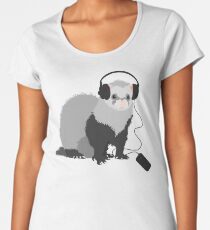 Camiseta premium para mujer Divertido hurón musical