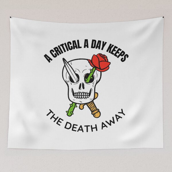 Item preview, A Critical A Day Keeps The Death Away - Skull Rose designed and sold by BopleDesigns.