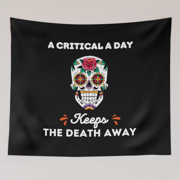 Item preview, A Critical A Day Keeps The Death Away | Traditional Mexican Sugar Skull designed and sold by BopleDesigns.