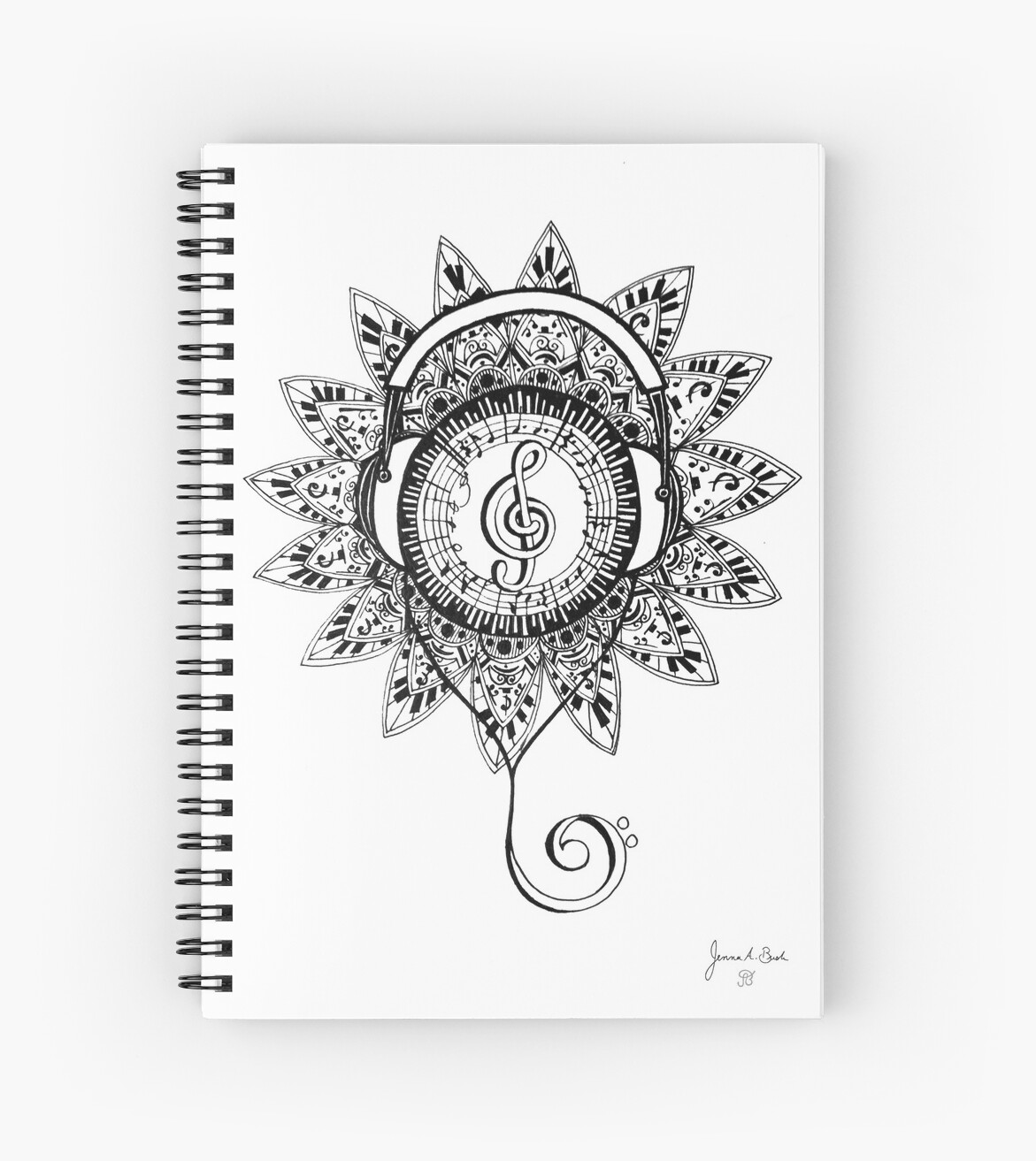 Cahier à spirale « Mandala de musique », par JABArtwork | Redbubble