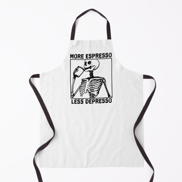 Item preview, More Espresso Less Depresso, Skeleton Drinking Coffee, Black designed and sold by anghelapparel.