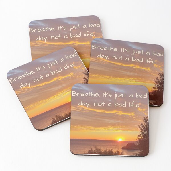 Item preview, Breathe, It's just a bad day, not a bad life quote - sunset picture  designed and sold by Pixtela ..
