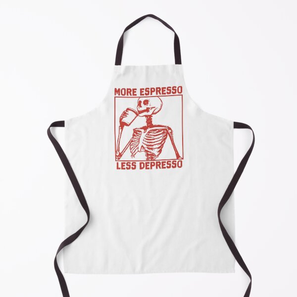 Item preview, More Espresso Less Depresso, Skeleton Drinking Coffee, Red designed and sold by anghelapparel.