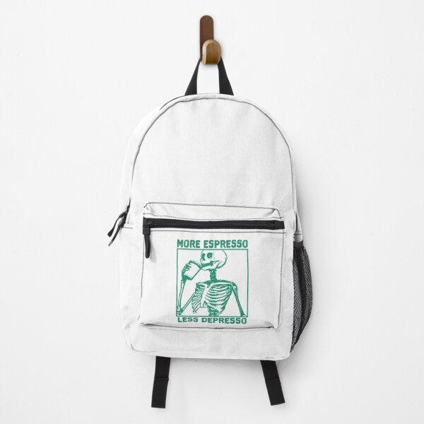 Item preview, More Espresso Less Depresso, Skeleton Drinking Coffee, Green designed and sold by anghelapparel.
