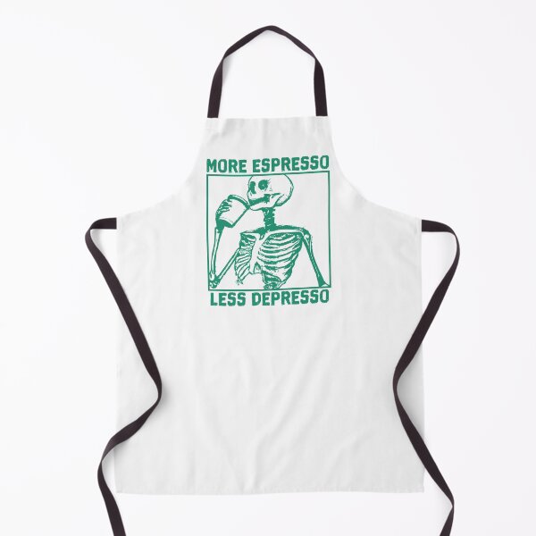 Item preview, More Espresso Less Depresso, Skeleton Drinking Coffee, Green designed and sold by anghelapparel.