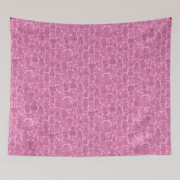 Item preview, Robot pattern - Pink - fun pattern by Cecca Designs designed and sold by Cecca-Designs.