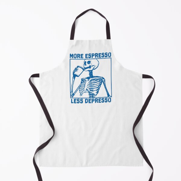 Item preview, More Espresso Less Depresso, Skeleton Drinking Coffee, Blue designed and sold by anghelapparel.