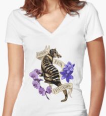 Thylacine's Lament Women's Fitted V-Neck T-Shirt