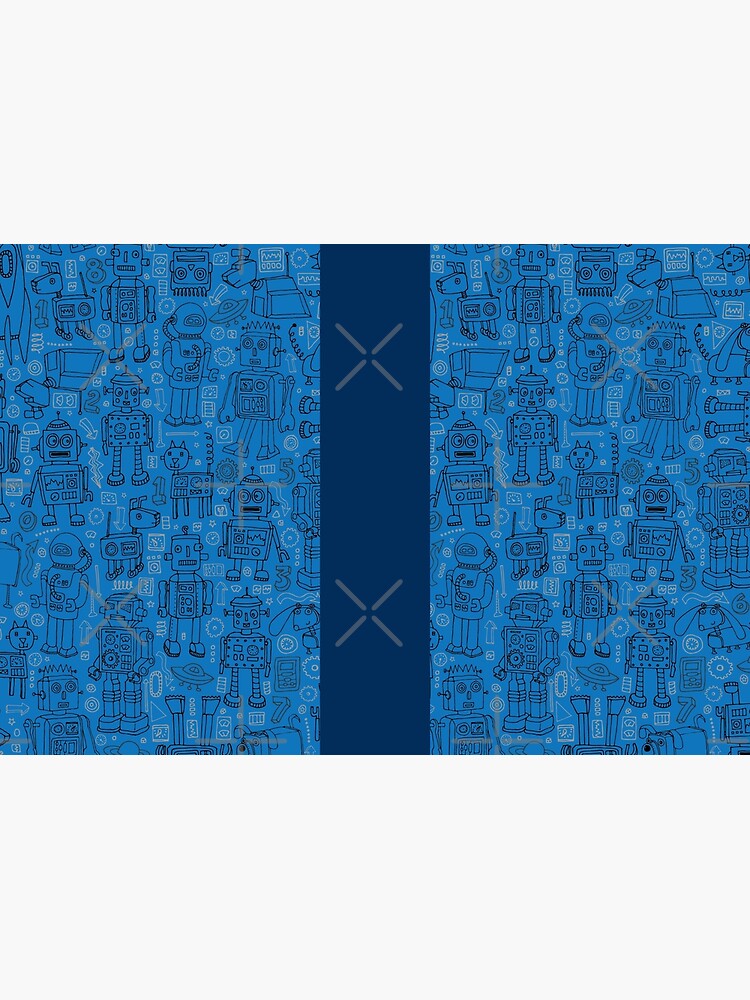 Robot pattern - Blue - fun pattern by Cecca Designs by Cecca-Designs
