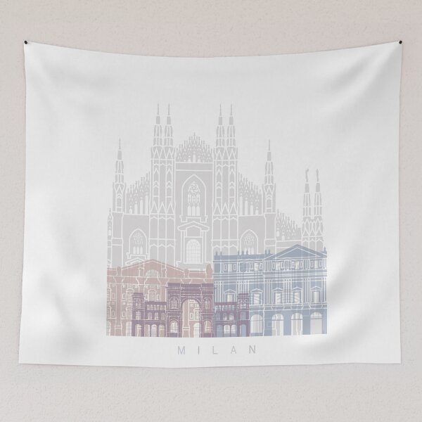 Item preview, MILAN SKYLINE POSTER PASTEL designed and sold by paulrommer.
