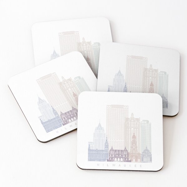 Item preview, MILWAUKEE SKYLINE POSTER PASTEL designed and sold by paulrommer.