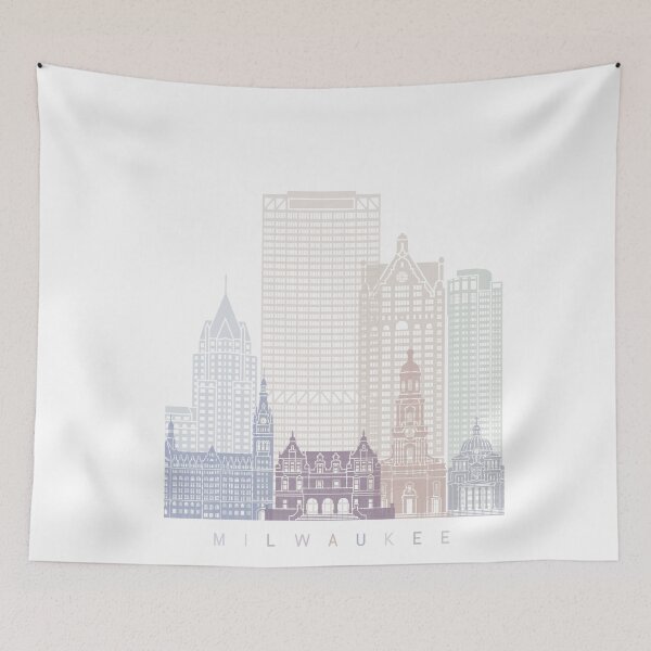 Item preview, MILWAUKEE SKYLINE POSTER PASTEL designed and sold by paulrommer.