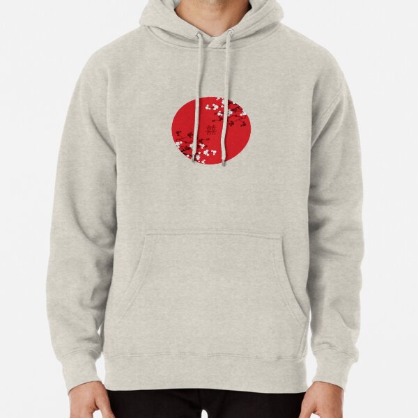 White Oriental Cherry Blossoms on Red and Chinese Wedding Double Happiness | Japanese Sakura © fatfatin Pullover Hoodie
