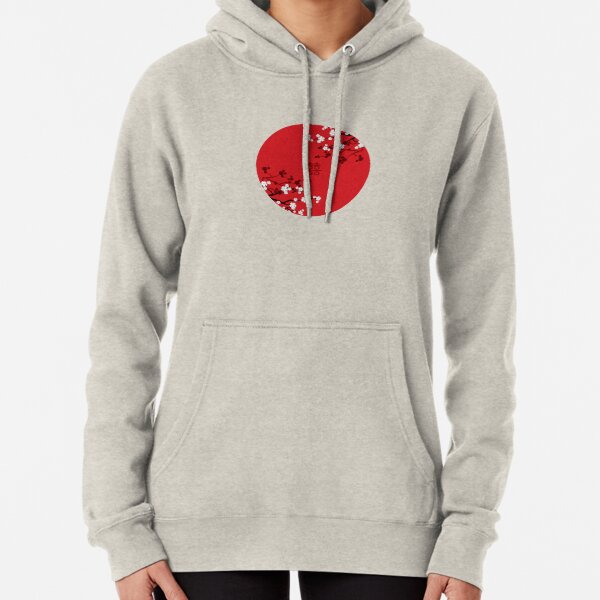 White Oriental Cherry Blossoms on Red and Chinese Wedding Double Happiness | Japanese Sakura © fatfatin Pullover Hoodie