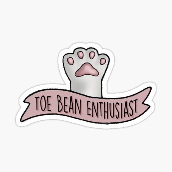 Toe Bean Enthusiast White With Pink Pea Sticker