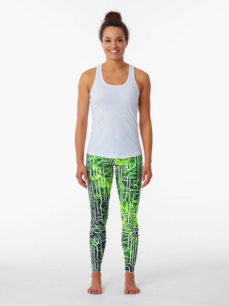 green and white leggings