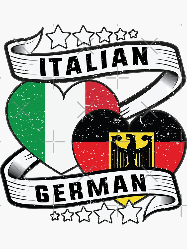 Sticker for Sale mit Deutsch-italienisches Flaggen-Shirt Halb deutsche und  halb italienische Flagge von davinccidz