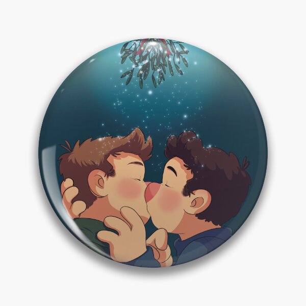 Item preview, Destiel Holiday Mistletoe Kiss designed and sold by wigglebox.