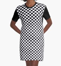 Ska Music - Skank Music T-Shirt - Black and White Check Graphic T-Shirt Dress