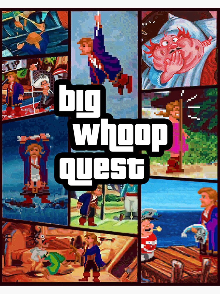 "Big Whoop Quest" Sticker for Sale by olipoppart Redbubble