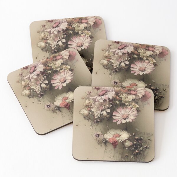 Item preview, Retro Flowers in Style of Jean-Baptiste Monge designed and sold by The Bored Giraffe.