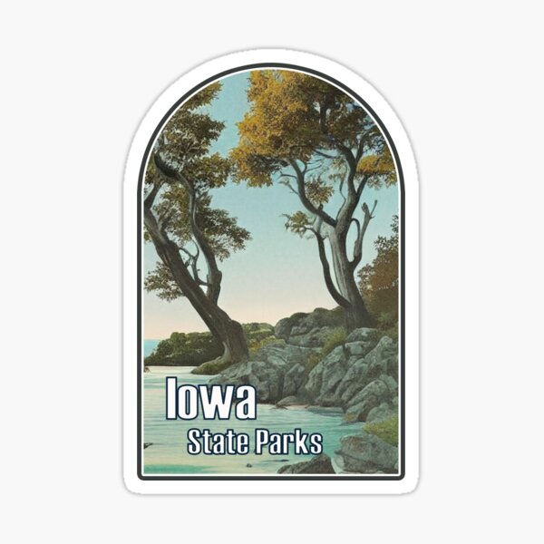 "Iowa State Parks Illustration" Sticker for Sale by dzzt Redbubble