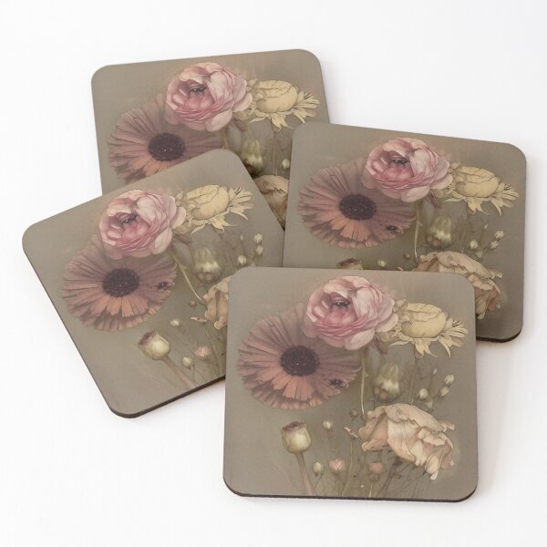 Item preview, Retro Flowers in Style of Jean-Baptiste Monge designed and sold by The Bored Giraffe.