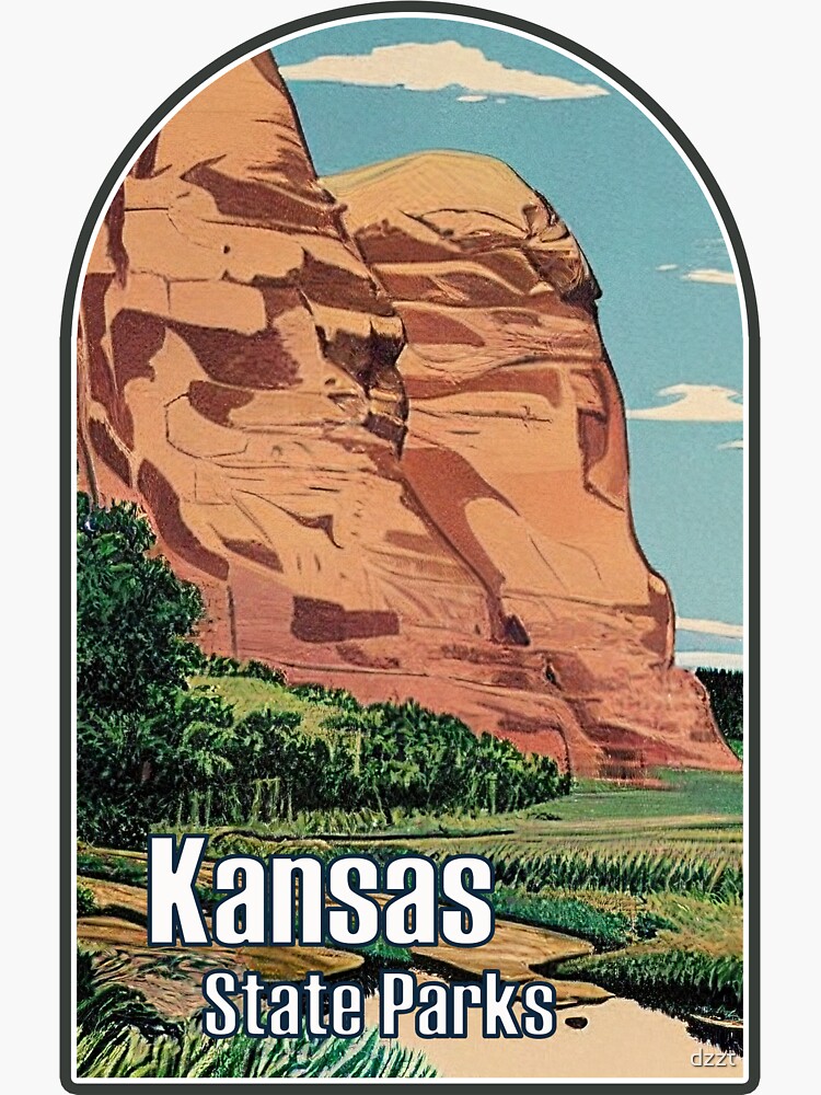 "Kansas State Parks Illustration" Sticker for Sale by dzzt Redbubble