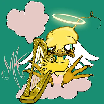 Artwork thumbnail, Grumpy Chicken Angel by ArtAastrup by Marianne Aastrup